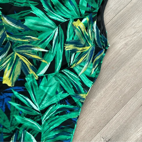 New Calvin Klein Tropical Leaves Shift Dress - Picture 4 of 6